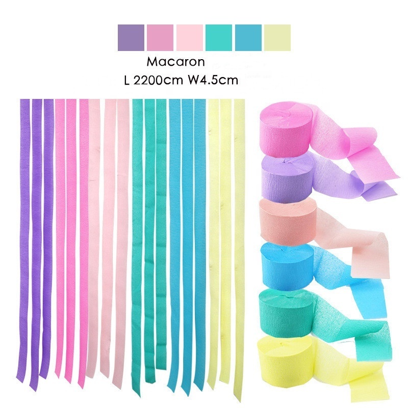 Macaron crepe crinkled paper Balloon Arch Garland kit for girl boy birthday baby shower Party Garden Anniversary decoration