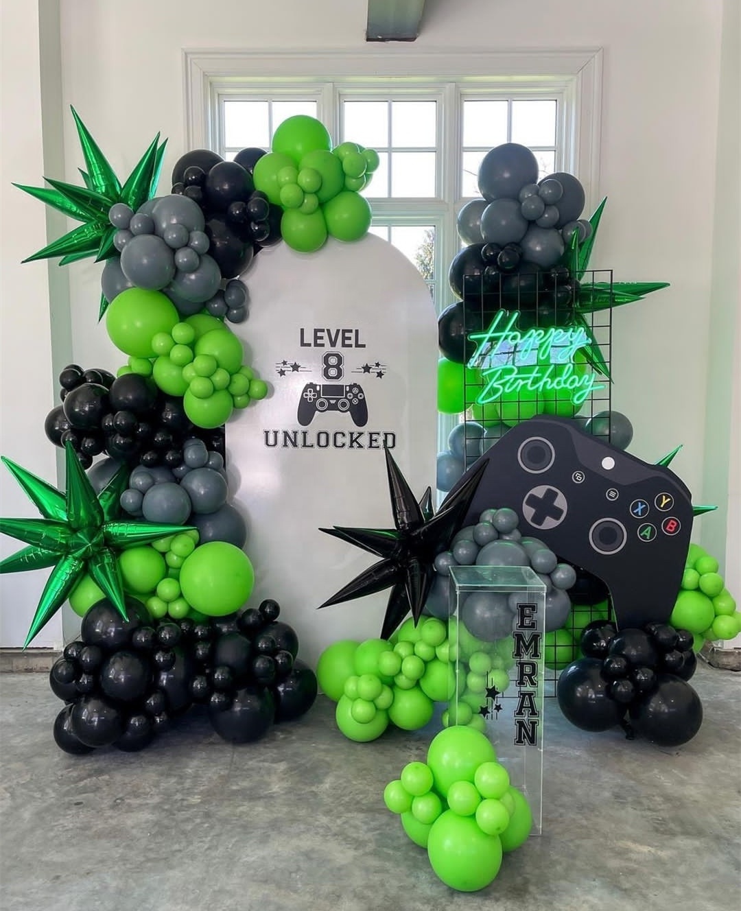 black green game theme Balloon Arch Garland kit for kid boy man birthday Father's day club Party Anniversary decoration