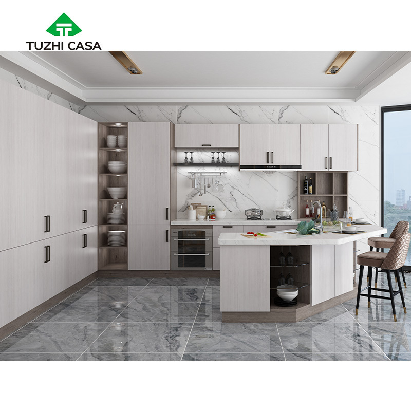 TUZHI CASA extra large aluminium door baseboard base unit design kitchen cabinet in ethiopia