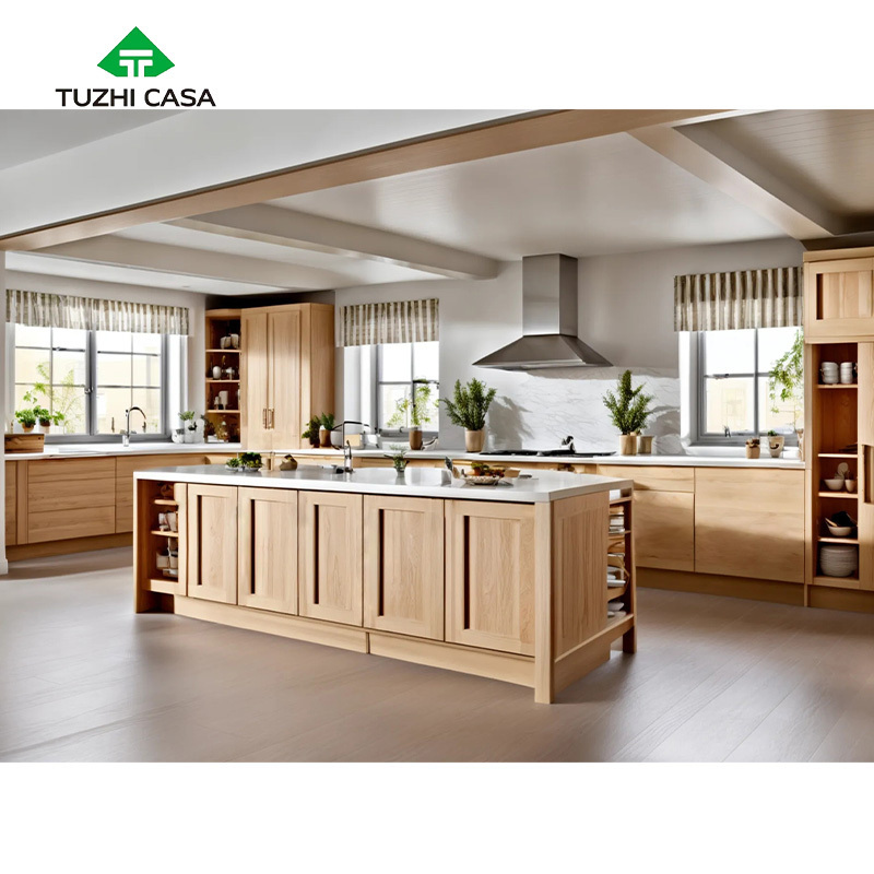 2024 Latest Modern Custom Solid Wood Kitchen Cabinet Designs White European Style Teak Price Cabinets Organizer Made In China