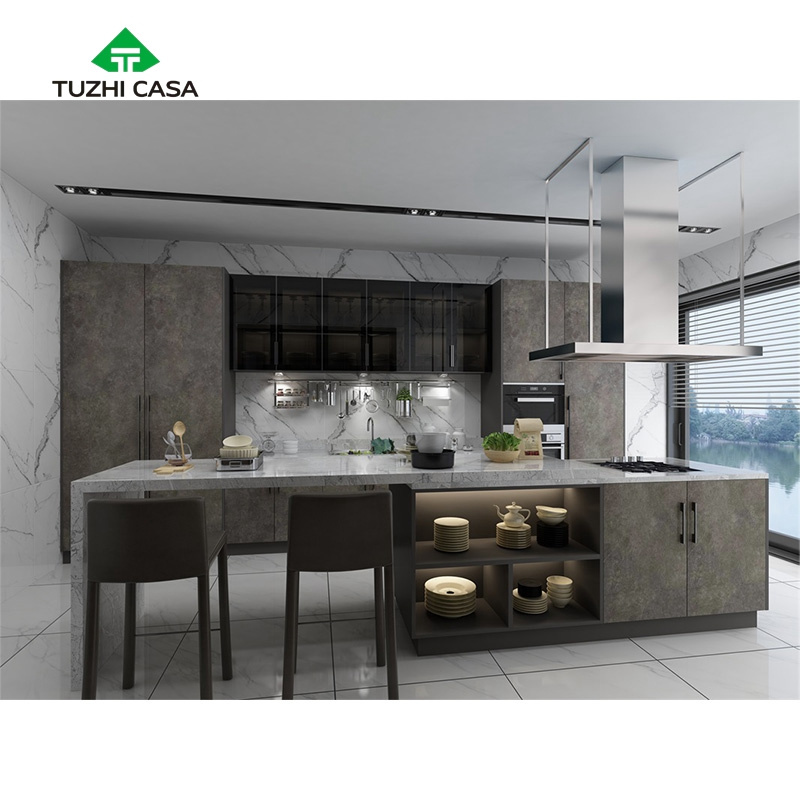 TUZHI CASA extra large aluminium door baseboard base unit design kitchen cabinet in ethiopia