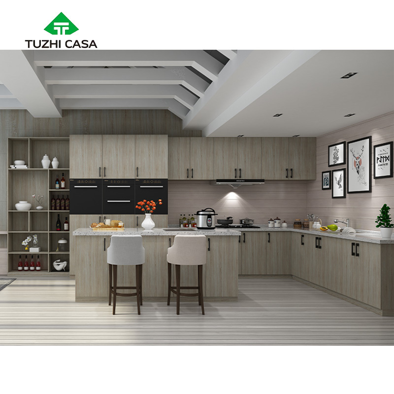 TUZHI CASA extra large aluminium door baseboard base unit design kitchen cabinet in ethiopia