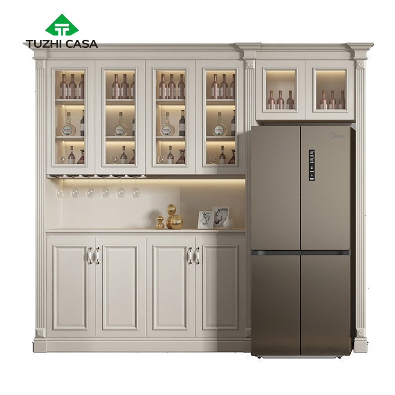 luxury living room led glass display arched drinks cabinet home wine bar cabinet with fridge