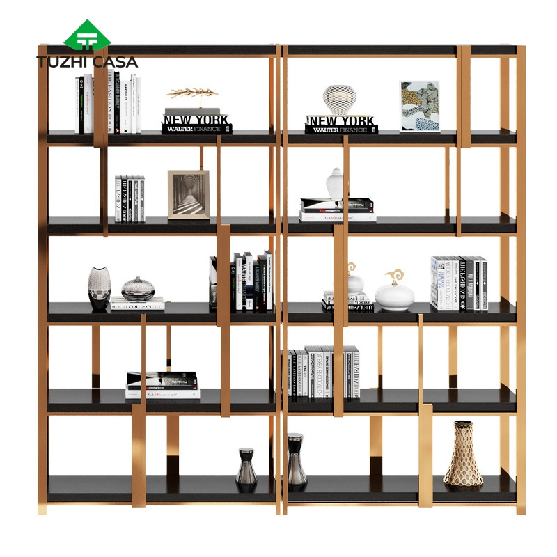 bookshelves wall modern cube gold black short steel metal bookcase bookshelf