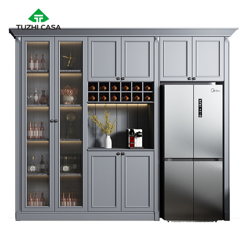 luxury living room led glass display arched drinks cabinet home wine bar cabinet with fridge