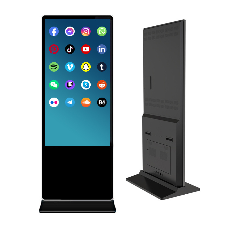 Factory Price Indoor Ultra Thin Floor Standing Touch Screen Lcd Display Advertising Player Totem Digital Signage Kiosk