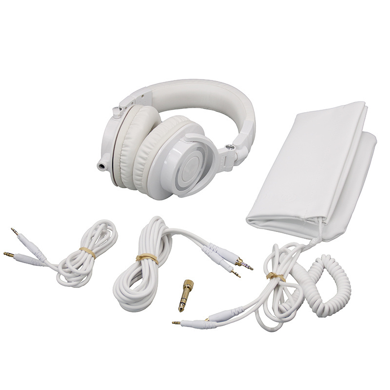 ATH-M50X Professional Studio Monitor White In-Ear Gaming Headphones 110db Detachable Cable On-Ear & Over-Ear