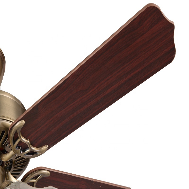 Factory Hot Sell Dropshipping Wooden Remote  5 Blades Ceiling Fan Ceiling Fan Residential With Light