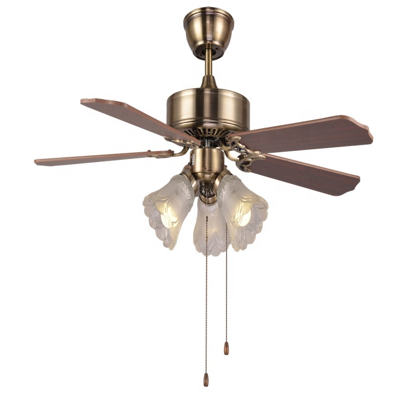 Factory Hot Sell Dropshipping Wooden Remote  5 Blades Ceiling Fan Ceiling Fan Residential With Light