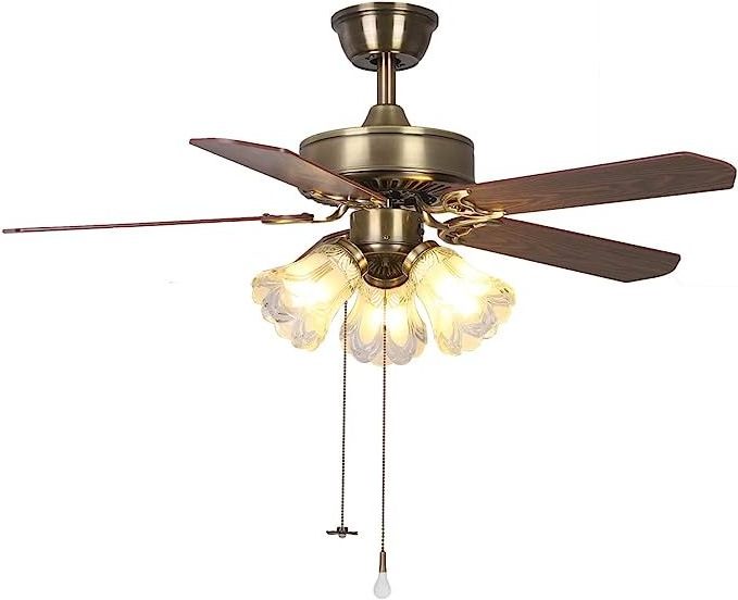 Factory Hot Sell Dropshipping Wooden Remote  5 Blades Ceiling Fan Ceiling Fan Residential With Light