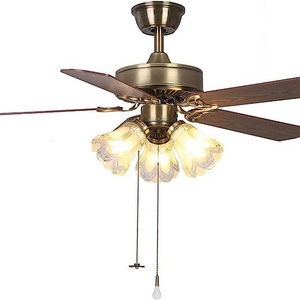 Factory Hot Sell Dropshipping Wooden Remote  5 Blades Ceiling Fan Ceiling Fan Residential With Light