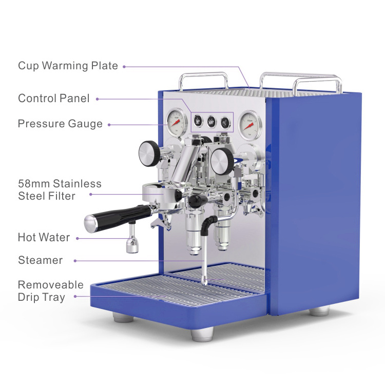 Blue Professional Automatic Commercial Coffee Maker Barista Espresso Coffee Machine