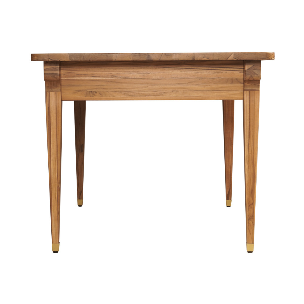 Hot Sale Modern Style The South American Teak 3Ftt Dining Table With Brass-Decorated Table Legs