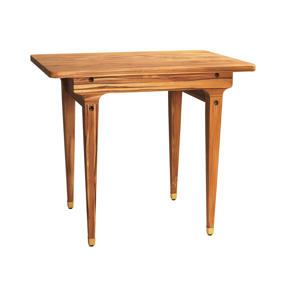 Hot Sale Modern Style The South American Teak 3Ftt Dining Table With Brass-Decorated Table Legs