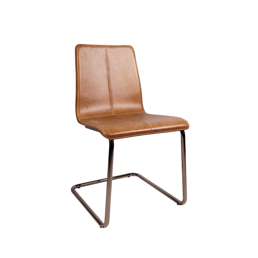 Hudson Wholesale Price Luxury Leather Cantilever Dining Chair For The Dining Room