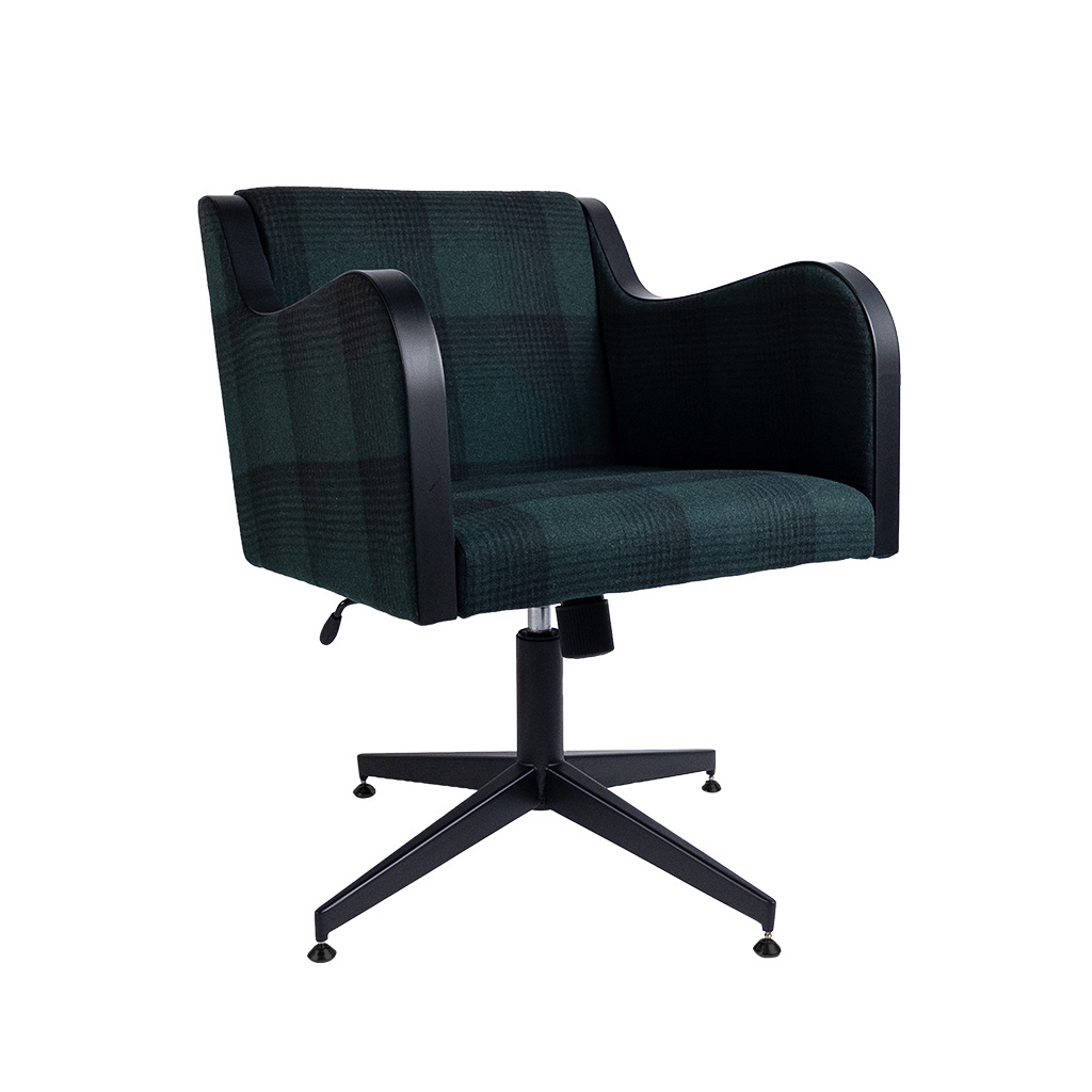 Oliver High Quality Swivel Stripe Green Home office furniture Upholstered Metal Office Chair Luxury For Wholesale