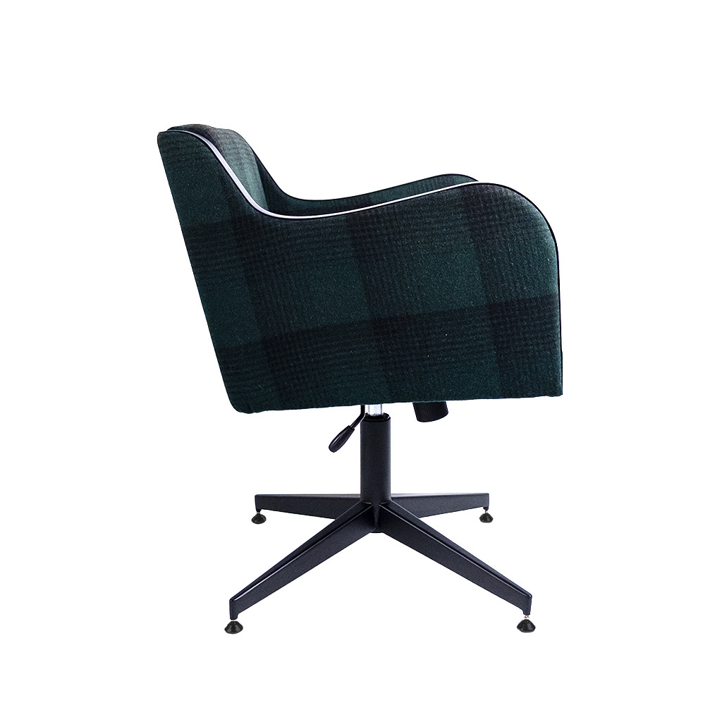 Oliver High Quality Swivel Stripe Green Home office furniture Upholstered Metal Office Chair Luxury For Wholesale