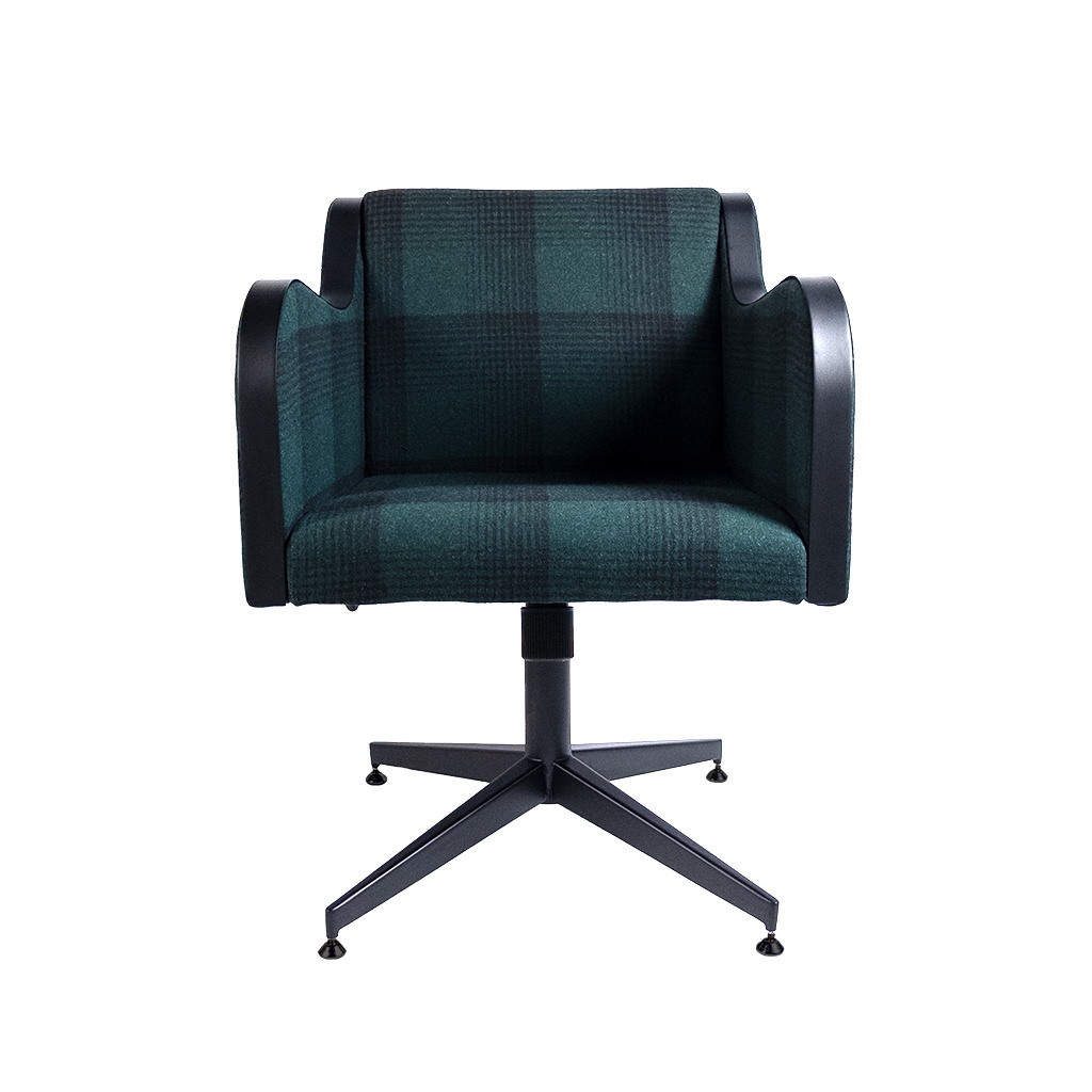 Oliver High Quality Swivel Stripe Green Home office furniture Upholstered Metal Office Chair Luxury For Wholesale