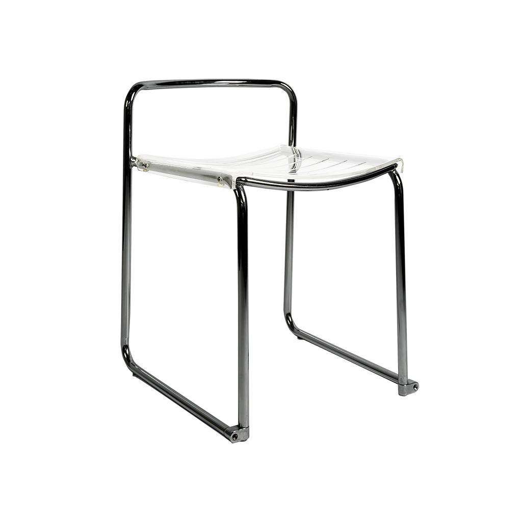 Elena Household Luxury Modern Clear Stackable Acrylic Metal Dining Chair For Living Room