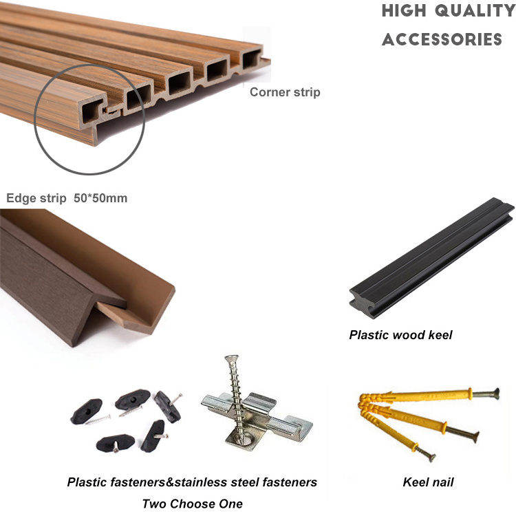 wpc fluted wall panel co-extrusion 3d Morden exterior outdoor WPC wall ...