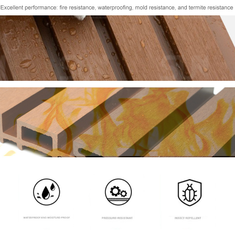 wpc fluted wall panel co-extrusion 3d Morden exterior outdoor WPC wall ...