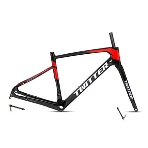 Hot Selling Twitter Bicycle Frame Gravel 51cm 54cm Road Bike Carbon Frame 700C Disc Bike Frame for Gravel Bike