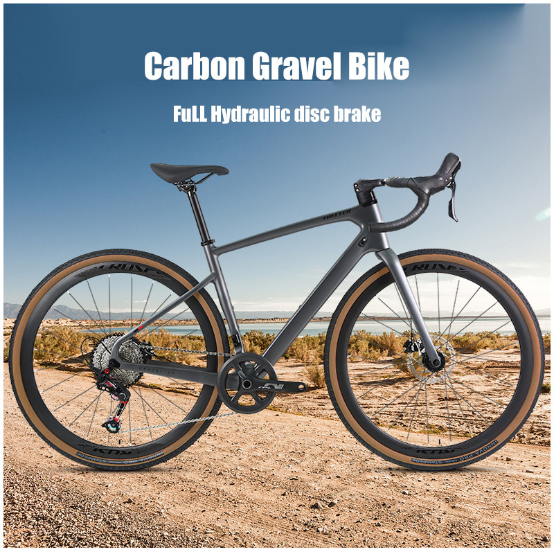 China Factory full hydraulic disc brake carbon gravel bikes 700X40C SENSAH 12S carbon handle bar gravel bicycle