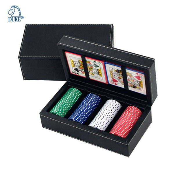 Poker Chip Set in Leather Case - 100 Pieces for Entertainment