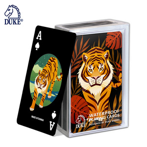 High Quality Chinese Tiger Year Special Design Black Plastic Poker Playing Cards