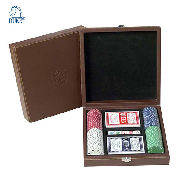 Poker Chip Set in Leather Case - 100 Pieces for Entertainment