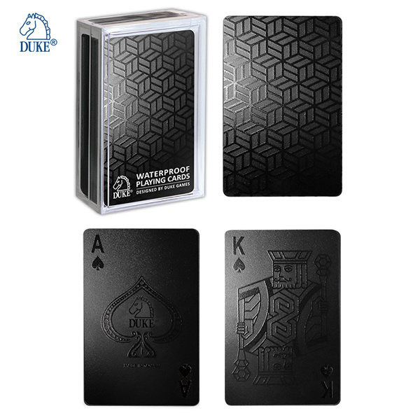 Black Plastic Spot UV Varnish Graphics special Poker Cards