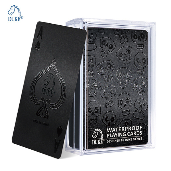 Full Black with Special Glory Line Design Halloween Theme 100% Waterproof Plastic Playing Cards