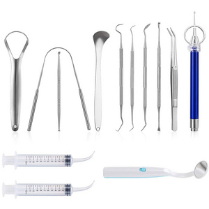 Tonsil Stone Remover Kit, Irrigation Syringe Dental Tooth and Tonsil Stone Cleaning Tool, Premium Stainless Steel