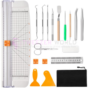 Craft Basic Set Craft Vinyl Tools with 12 inch Paper Trimmer Scrapbook Cutter for Weeding Vinyl, Silhouettes, Cameos, Lettering