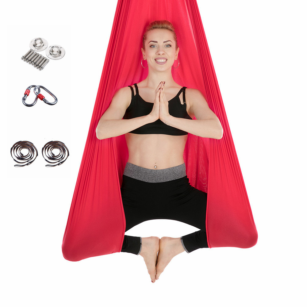 Wholesale Anti gravity Yoga Inversion Premium Pilates Silk Fabric Flying Aerial Yoga Hammock Stand