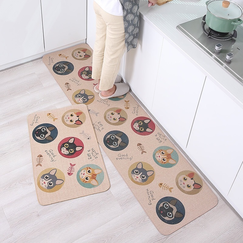 Rubber Backed and Jute Surface Water Absorbent Anti Slip Kitchen Foot Mat Anti Fatigue Kitchen Runner Rugs