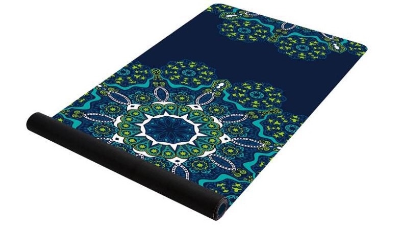 Wholesale Eco-Friendly 4mm Thick Natural Rubber Yoga Mat Custom Printed Design Non-Slip Suede Material with OEM Logo