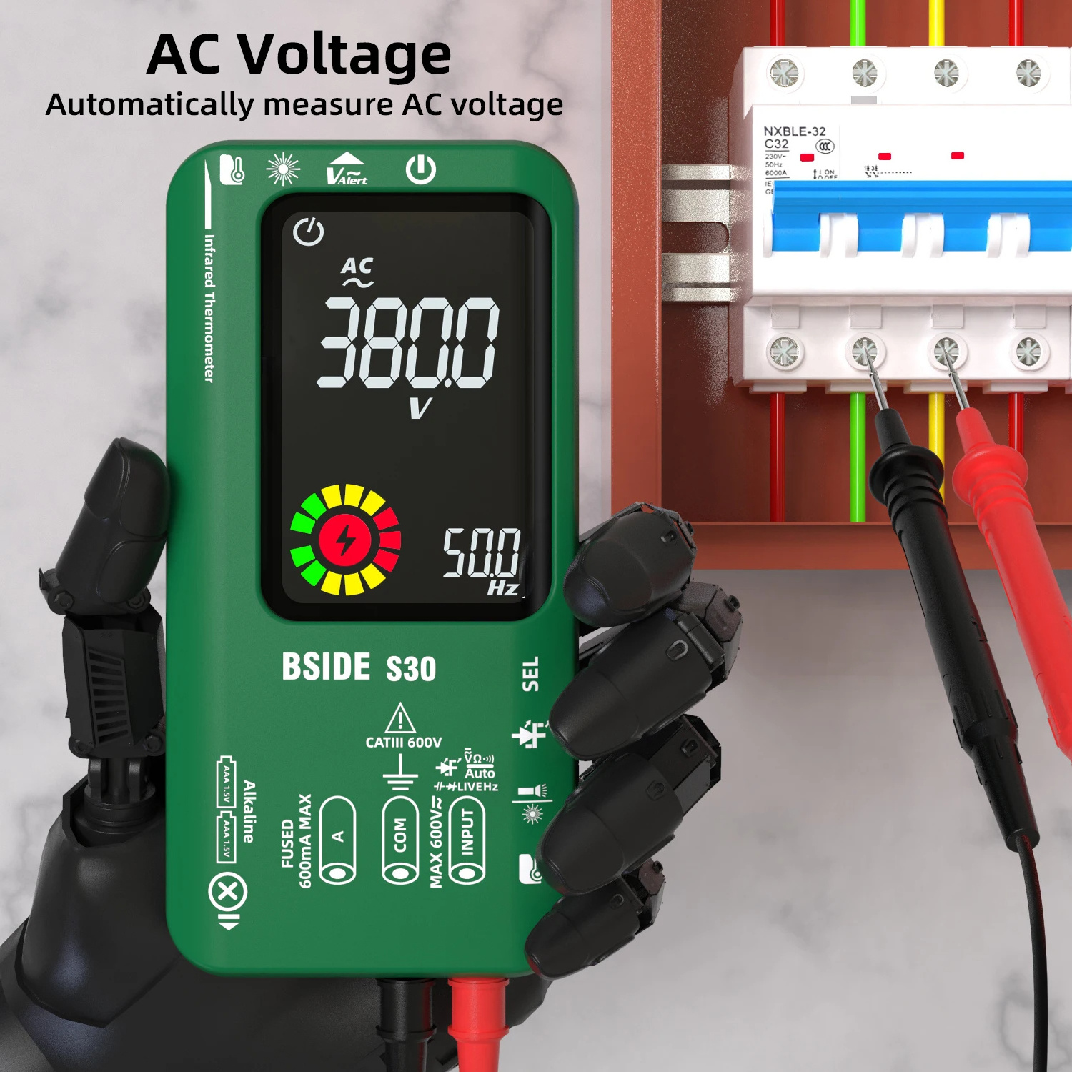 Bside S30 Smart Professional Digital Multimeter 15V Diode Recharge Electronic Tester Infrared Thermometer AC DC Voltage Current