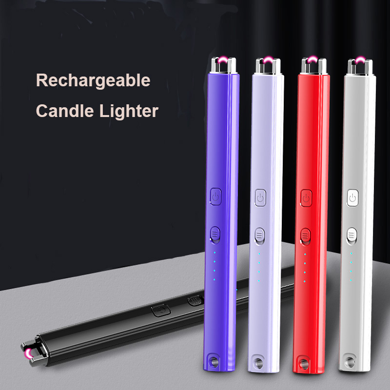 Suspensible USB Rechargeable Electric Arc Candle Lighter with LED Battery Indicator