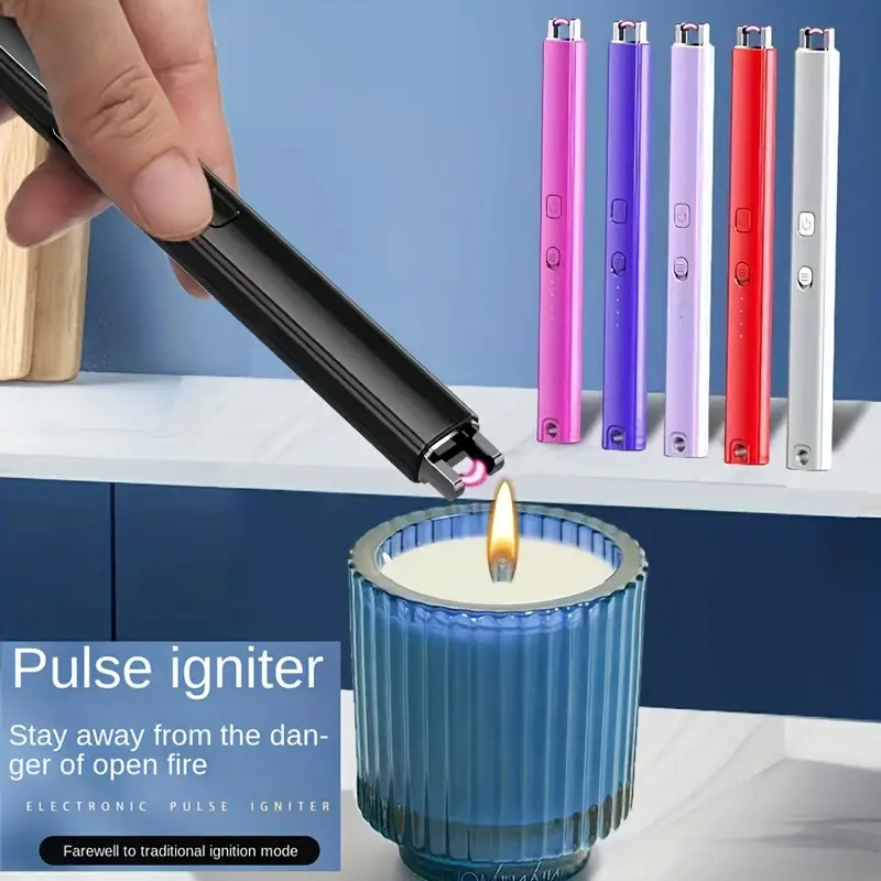 Suspensible USB Rechargeable Electric Arc Candle Lighter with LED Battery Indicator