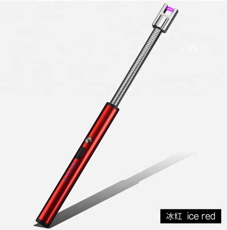 360 Rotate Long Neck Windproof Metal Plasma Lighter with Long Hand