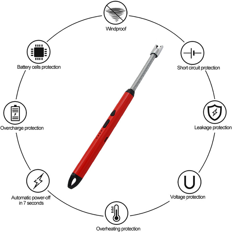 Professional Factory USB Rechargeable Arc Lighter Logo for Lighting Charcoal Grills Fires and Candles