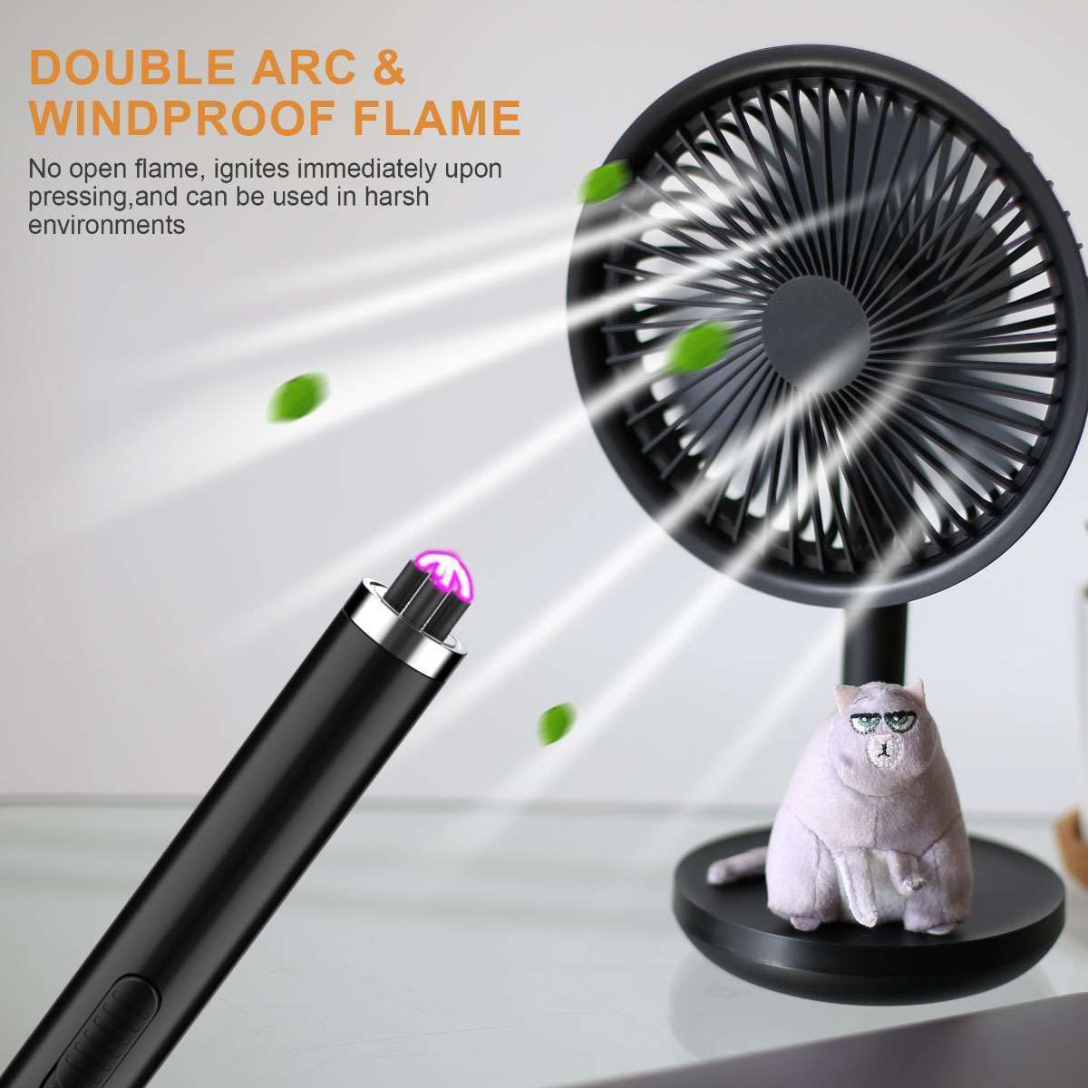 Portable Novelty Charcoal Cook Electric Kitchen Lighters Long Portable Customized Zinc Alloy Double Arc BBQ Lighter