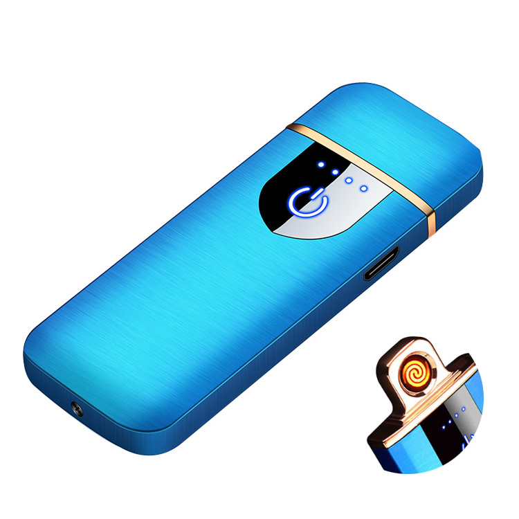 Hot Sale 5 Colors No Flame Metal Cigarette Cigar USB Rechargeable Lighter Electronic Coil Lighters For Men