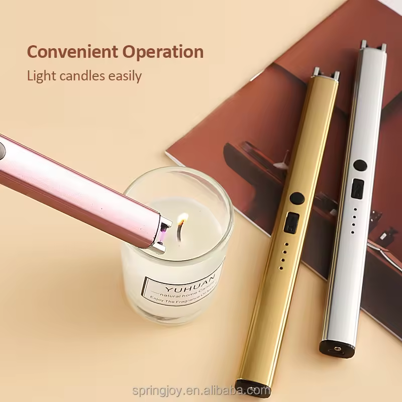 Hot Sell Long Metal Plasma Electronic USB Chargeable Outdoor Lighter for Camping BBQ Kitchen Candle