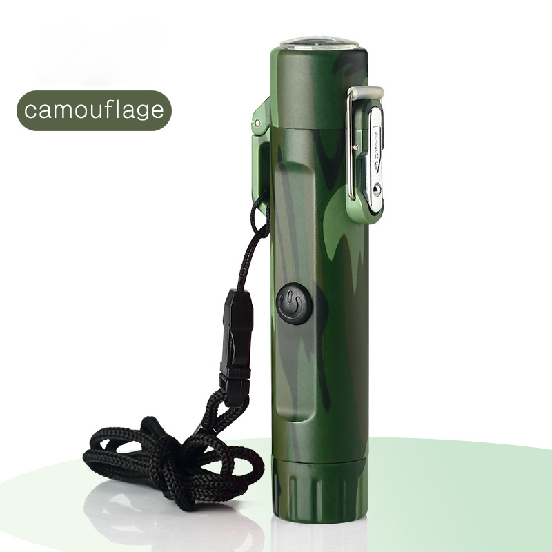 Waterproof Electric Lighter, Plasma Lighter Flashlight Portable Arc Matches Matches for Camping Hiking