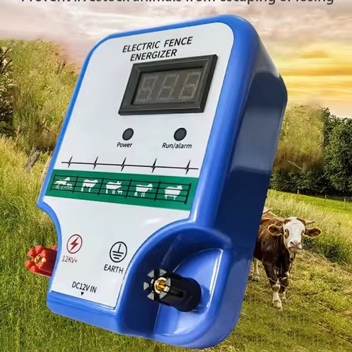 12V Factory Customized High Efficiency 3-15km Electric Fence Energizer Farm for Cattle Livestock Elephant Ox Monkey Cow