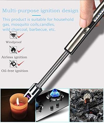 Premium Zinc Alloy 220mAh Rechargeable usb bbq arc lighter