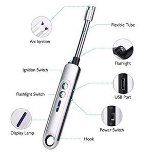 NEW Electronic USB Charging Pulse Lighter Plasma Electronic Windproof BBQ Kitchen Candles Fireworks Pipe Smoke Lighter