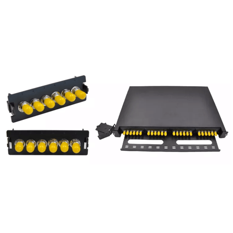 1U 24port 19 Inch Rack Mount Slide Removable Adapter Panel Odf Mdf Ddf Optical Fiber Patch Panel